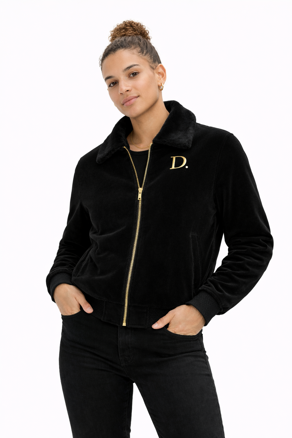 D velvet women jacket