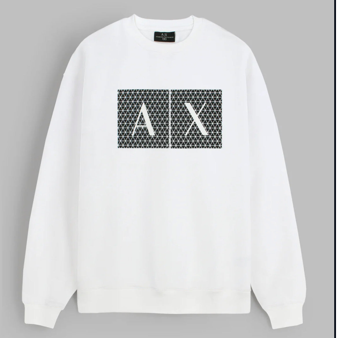 A|X White Signature Sweatshirt for Men