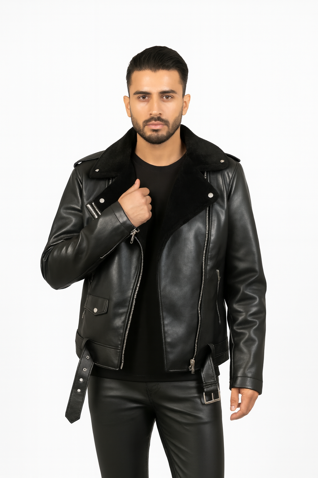 Black Velvet Biker Jacket – Premium Men’s Outerwear