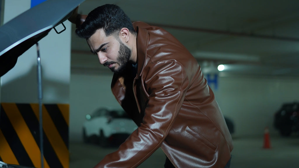 Brown Rich Line Leather Jacket – Classic Style for Men